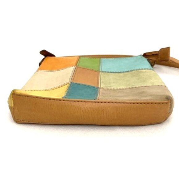 Fossil Crossbody Bag Shoulder Purse Brown Leather Patchwork - Picture 6 of 13